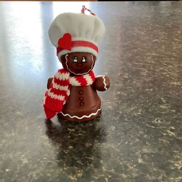 Hand crafted Christmas ornament gingerbread clay pot - Picture 7 of 8